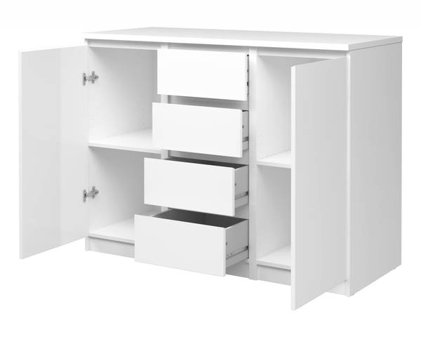 Kommode Alix Weiß - Holzwerkstoff - 50 x 91 x 121 cm