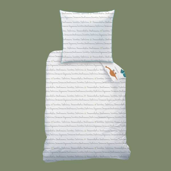 Bettwäsche Dino 2-tlg. Weiß - Textil - 135 x 200 x 1 cm