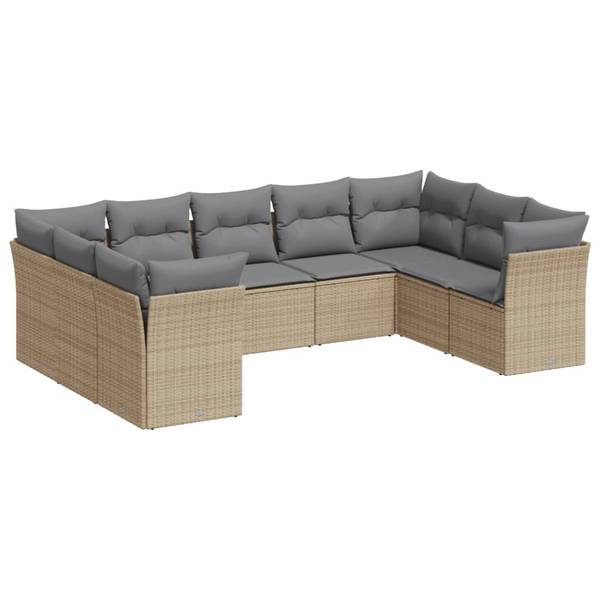 Garten-Lounge-Set 3034263-1 9-teilig Beige - Grau