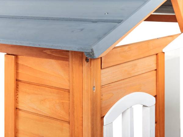 Cabane de jardin pour enfants AMPELIKO Marron - Gris - Blanc - Bois massif - 212 x 142 x 120 cm