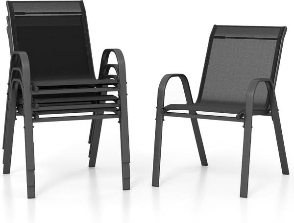 Gartenstühle ZB33718PW-6DE(4er Set) Schwarz - Metall - 70 x 84 x 56 cm