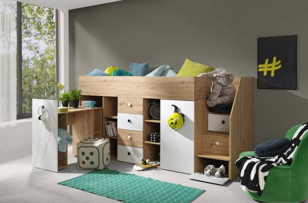 HOCHBETT SMART 3P Schwarz - Braun - Weiß - Holzwerkstoff - Holz teilmassiv - 98 x 123 x 249 cm