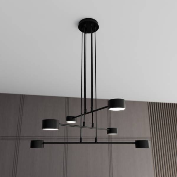 Pendelleuchte VK86818473 Schwarz - Stahl - 1 x 100 x 70 cm