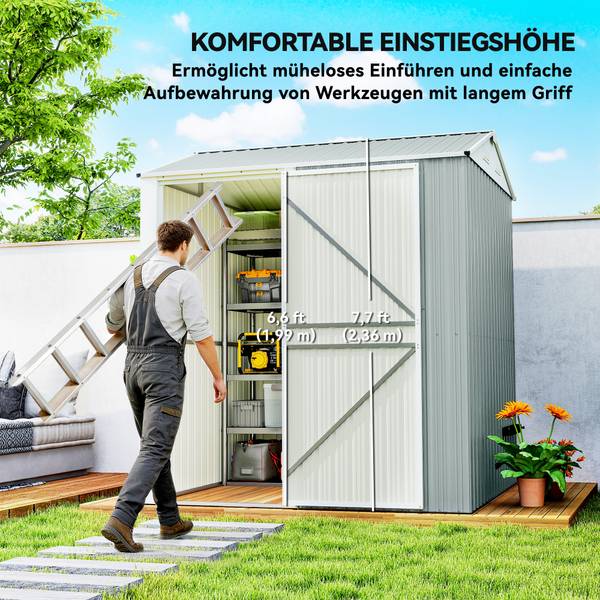 gereedschapsschuur 84H-458V00GY grijs - staal - 177 x 236 x 209 cm
