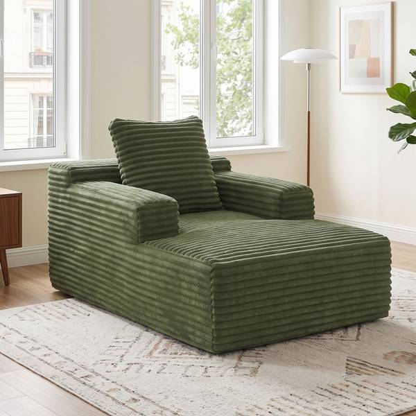 Chaiselongue Liv-Lam Grün - Textil - 81 x 50 x 117 cm