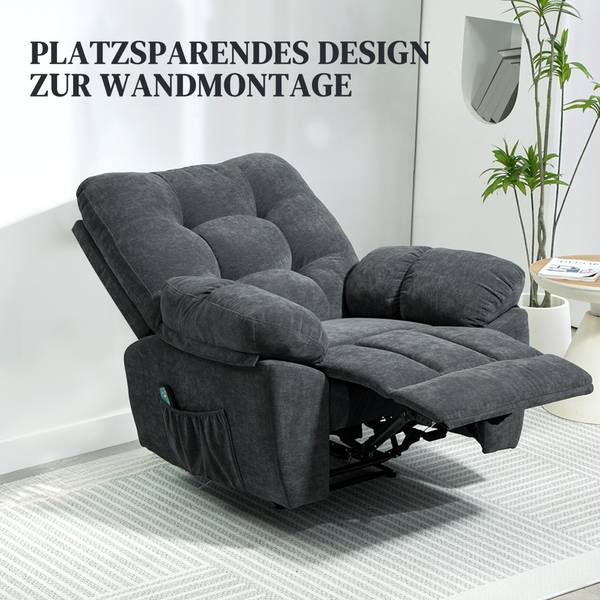 Massagesessel 700-179V90CG Grau - Textil - 100 x 107 x 102 cm