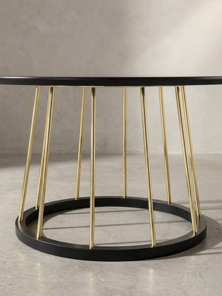Couchtisch ANADIA mit Ablagefläche Schwarz - Holzwerkstoff - 80 x 42 x 80 cm