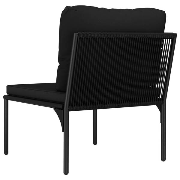 Salon de jardin 48593 (lot de 3) Schwarz - Grau - Polyester - Stahl - PVC - 60 x 65 x 180 cm