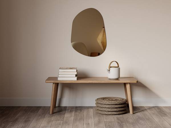 Wandspiegel GUILINO Holz teilmassiv - 50 x 68 x 1 cm