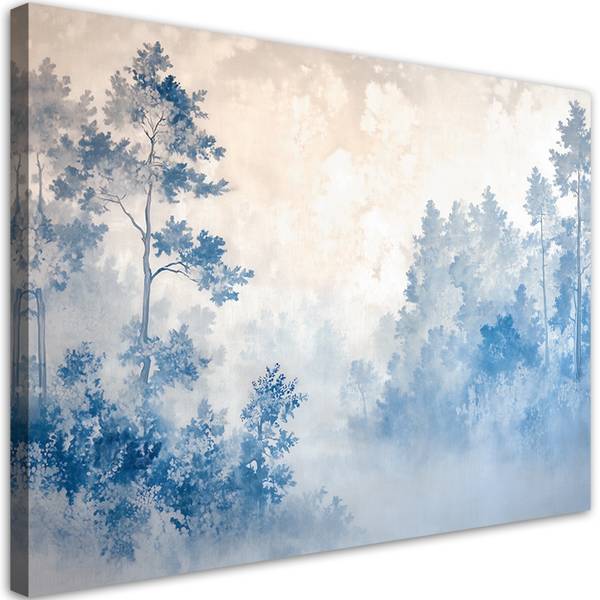 Wandbild wald nebel morgen natur 120 x 80 cm