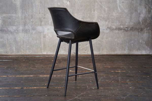 Barhocker ZAJA Barstuhl Kunstleder 76cm Schwarz - Kunstleder - 60 x 114 x 60 cm
