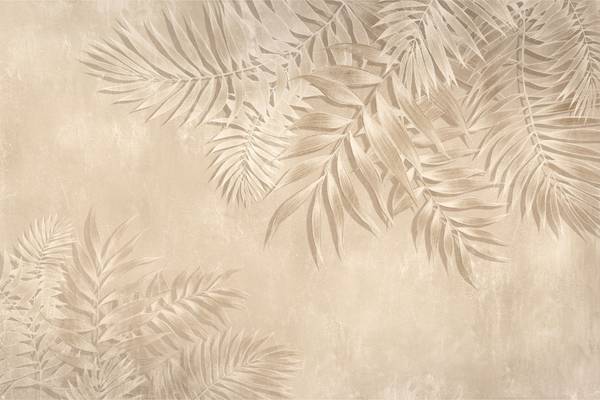 Fototapete tropische Blätter Beton-Optik 368 x 254 x 254 cm