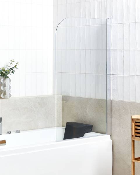 Douchescherm met één paneel LAPAN zilver - transparant - 80 x 80 cm