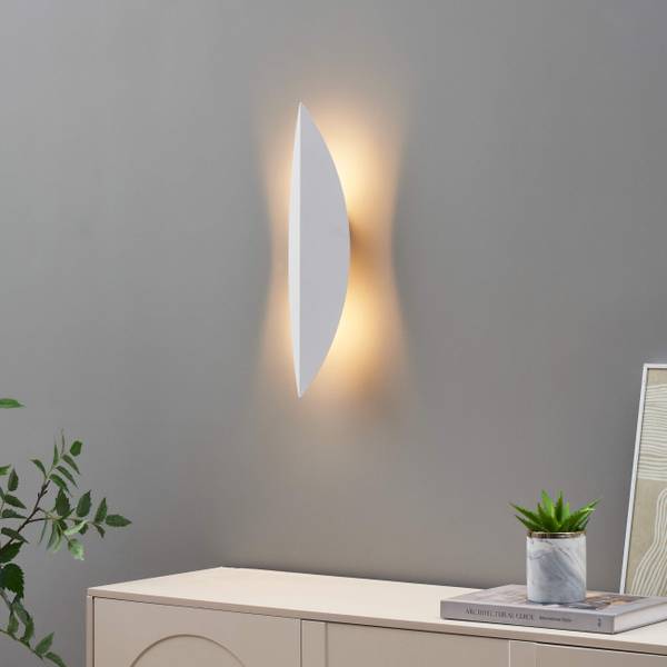 Wandleuchte Moana Weiß - Metall - 10 x 40 x 10 cm