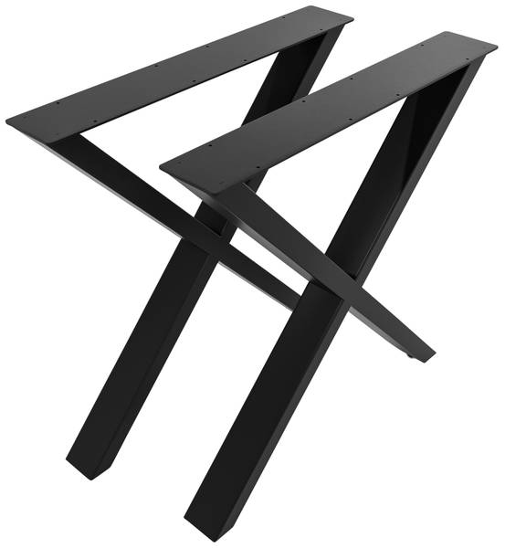 Tischbein Swift 2er Set Schwarz - Metall - 8 x 72 x 70 cm