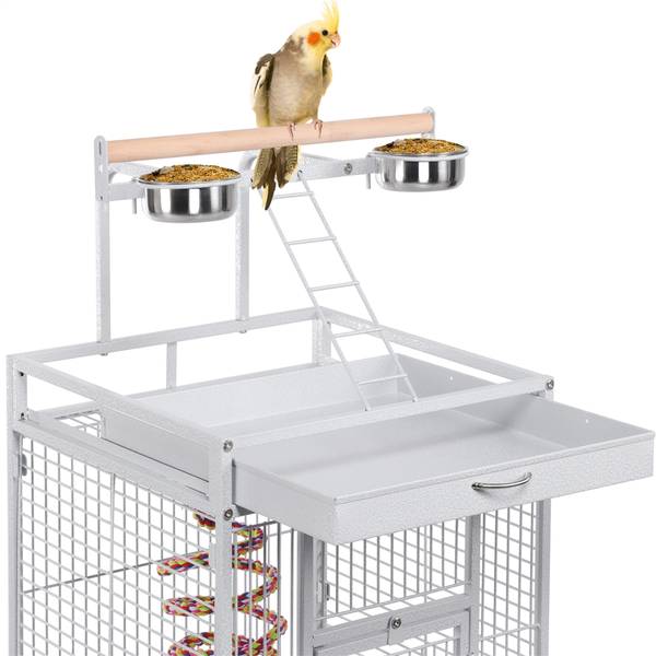 Vogelkäfig ARE62 Weiß - Metall - 66 x 156 x 66 cm
