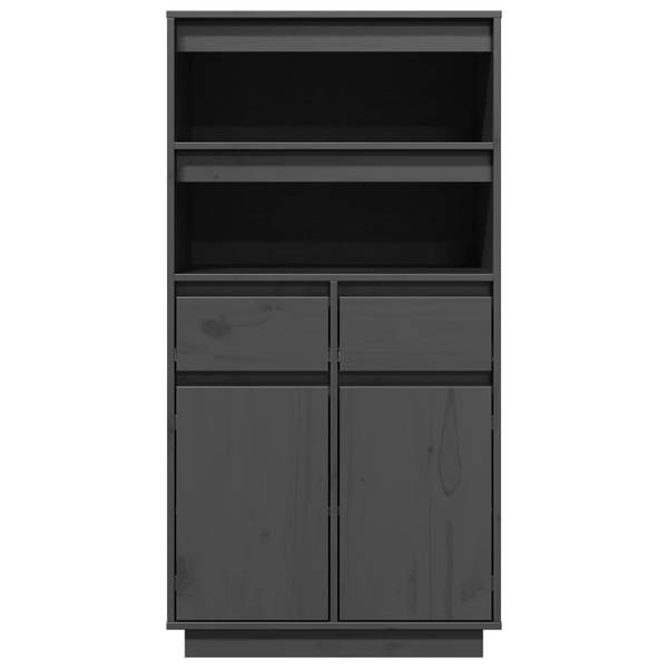 Highboard DE4735 Grau - Massivholz - 60 x 117 x 40 cm