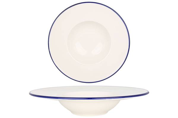 Pasta Teller Blue Edge 2er set Porzellan - 28 x 2 x 28 cm