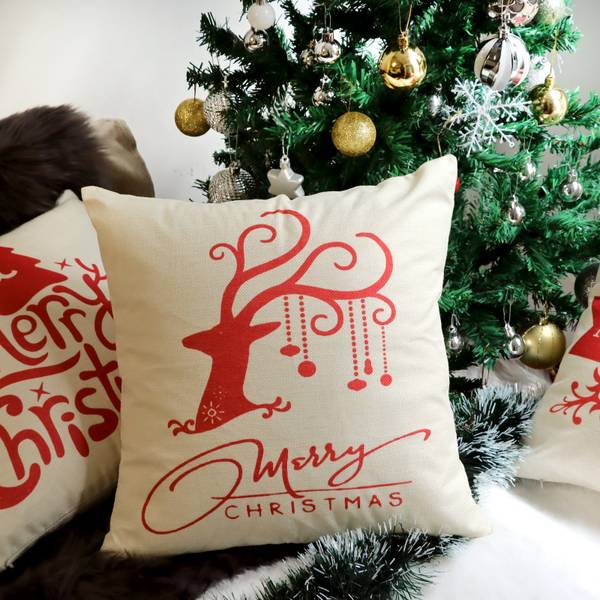 4er-Pack Kissenbezügen+706-40 Rot - Weiß - Textil - 40 x 20 x 40 cm