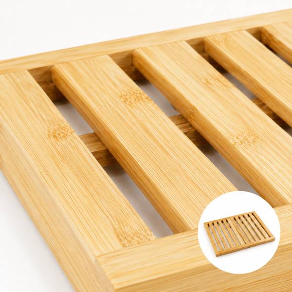 Bambus Badematte Braun - Bambus - 60 x 3 x 39 cm