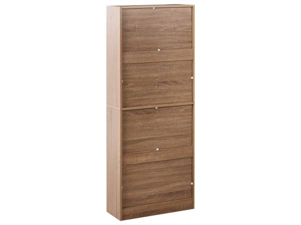 Schoenenkast BOWRAL zwart - bruin - plaatmateriaal op houtbasis - 60 x 150 x 24 cm