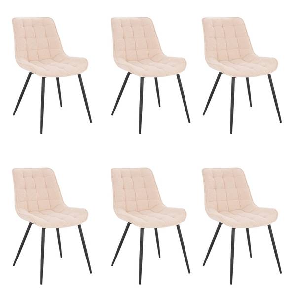 Esszimmerstuhl IKALO - 6er Set Weiß - Metall - 52 x 80 x 59 cm