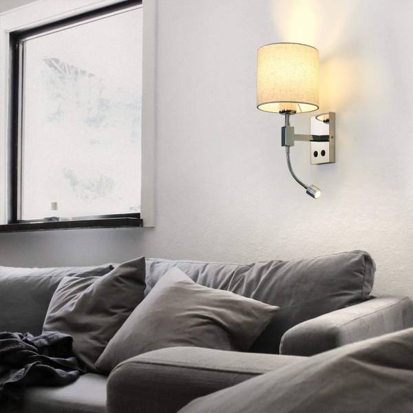 Wandlamp gves wit - ijzer - 20 x 20 x 41 cm