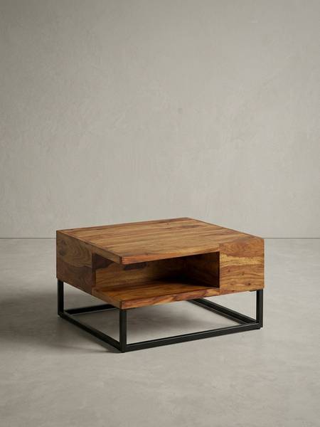 Couchtisch MAASEIK mit Staufach Braun - Sheesham - 60 x 35 x 60 cm
