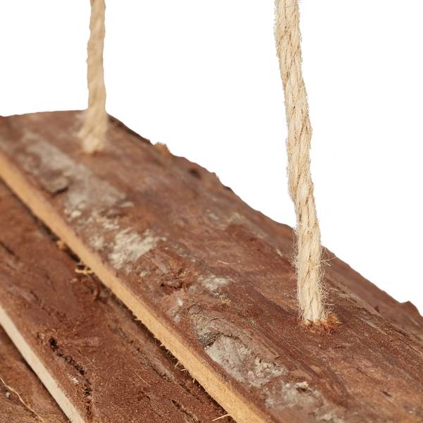 Vogelfutterhaus mit Rinde Braun - Holzwerkstoff - Kunststoff - 21 x 19 x 32 cm