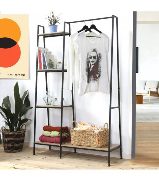 Kleiderständer LEXIE Braun - Holzwerkstoff - 35 x 160 x 101 cm