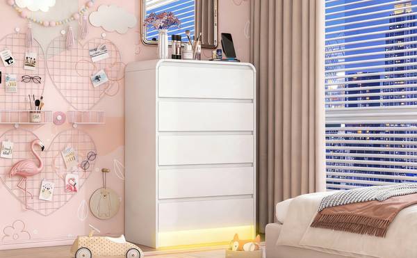 Kommode NDGY04 Weiß - Massivholz - 40 x 110 x 73 cm