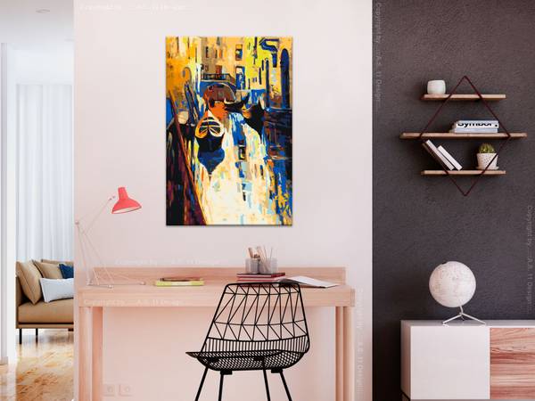 Wandbild Malen nach Zahlen Städte Yuf Baumwollstoff - 40 x 60 x 2 cm