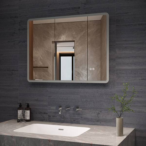 LED Badezimmerspiegel Touch/Wandschalter 80 x 60 cm