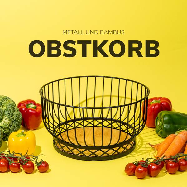 Obstkorb 70555 Schwarz - Metall - 29 x 15 x 29 cm