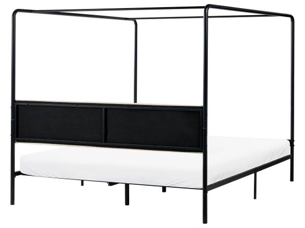 Lit à baldaquin MIRABEAU Beige - Noir - Métal - 186 x 170 x 207 cm