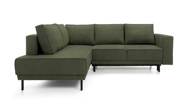 Ecksofa RODARIO Dunkelgrün - Massivholz - Holz teilmassiv