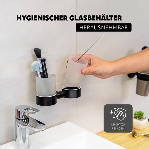 Doppelglasbecherhalter Piazza 91107 Schwarz