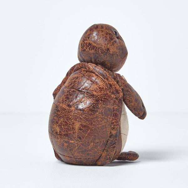 Türstopper im Schildkröten Kunstleder Braun - Mischgewebe - 12 x 18 x 10 cm