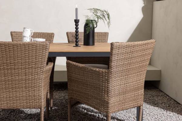 Gartenset Break 5-teilig Braun - Metall - 90 x 74 x 150 cm