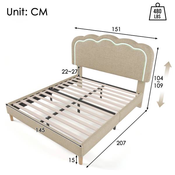 Kinderbett K-901 Beige - Breite: 151 cm