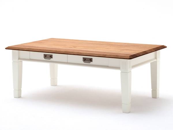 Couchtisch Novara Braun - Weiß - Wildeiche - 130 x 48 x 75 cm
