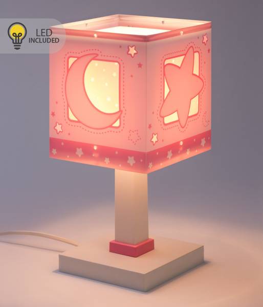 Nachttischlampe LED Nachtlicht   Moonlig Pink - Kunststoff - 15 x 30 x 15 cm