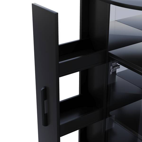 Vitrine JZGLS40 Ⅲ Schwarz - Holzwerkstoff - 64 x 112 x 42 cm