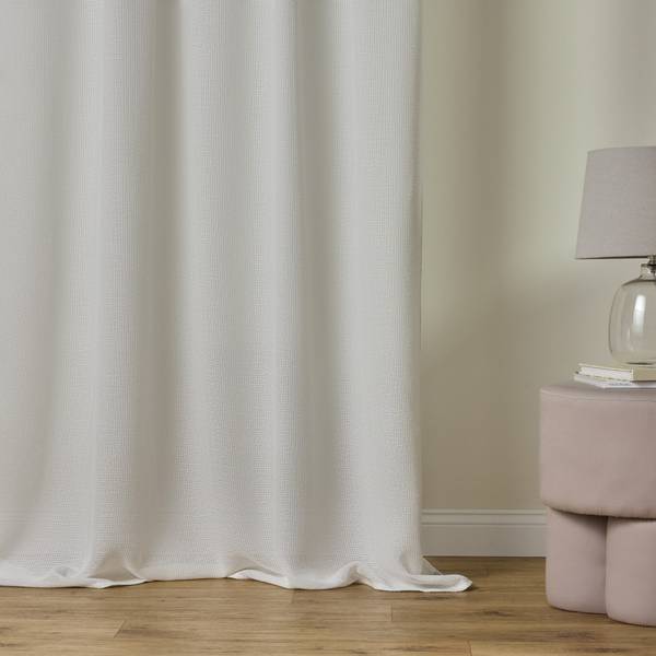 VORHANG MIT VISKOSE Leiva Weiß - Polyester - 140 x 1 x 250 cm