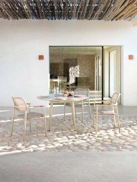 Tisch 11359 Beige - Metall - 120 x 75 x 120 cm