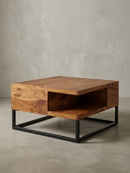 Couchtisch MAASEIK mit Staufach Braun - Sheesham - 60 x 35 x 60 cm