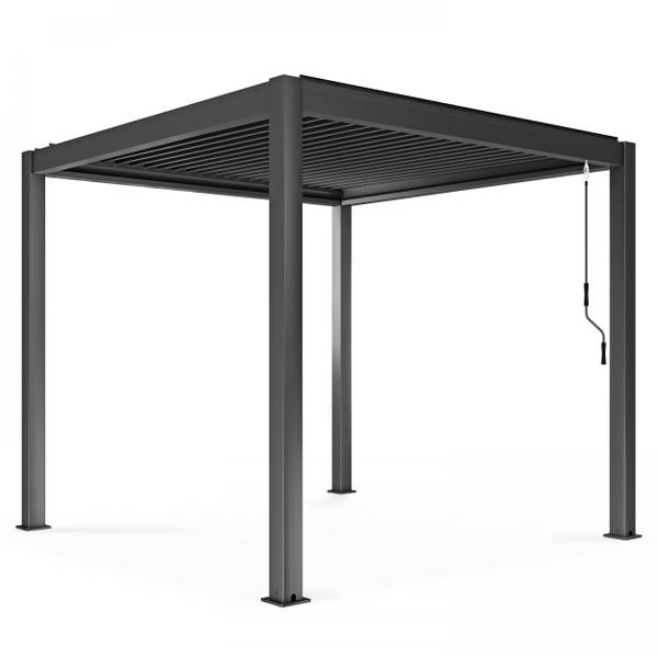 Pergola Athenes Grau - Metall - 296 x 257 x 296 cm