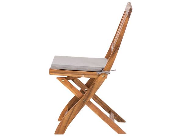 Set de salle à manger CENTO Marron - Gris - Bois massif - 140 x 90 x 75 cm