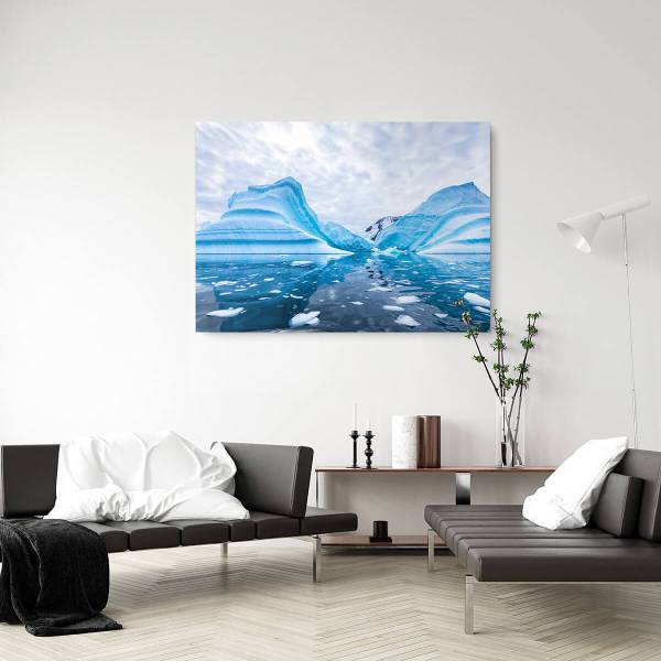 Tableau mural paysage blanc 120 x 80 cm