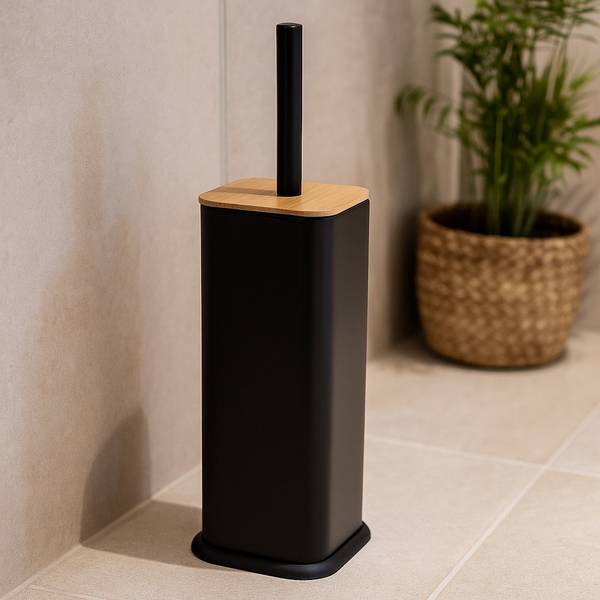 WC Bürste ZETRU Schwarz - Metall - 11 x 38 x 11 cm